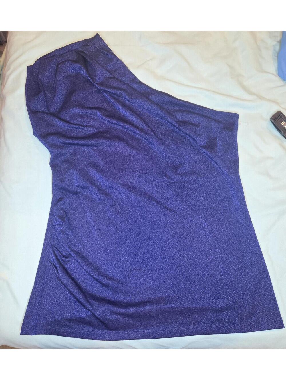 Ann Taylor LOFT blue Purple One-Shoulder Knit Top Size L - Picture 1 of 6
